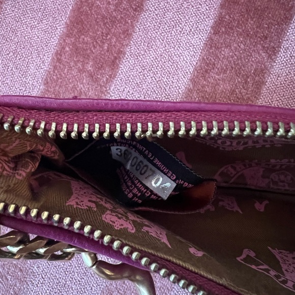 JUICY COUTURE Pink Leather Y2K Baguette with Chain original 2000’s - Picture 5 of 7